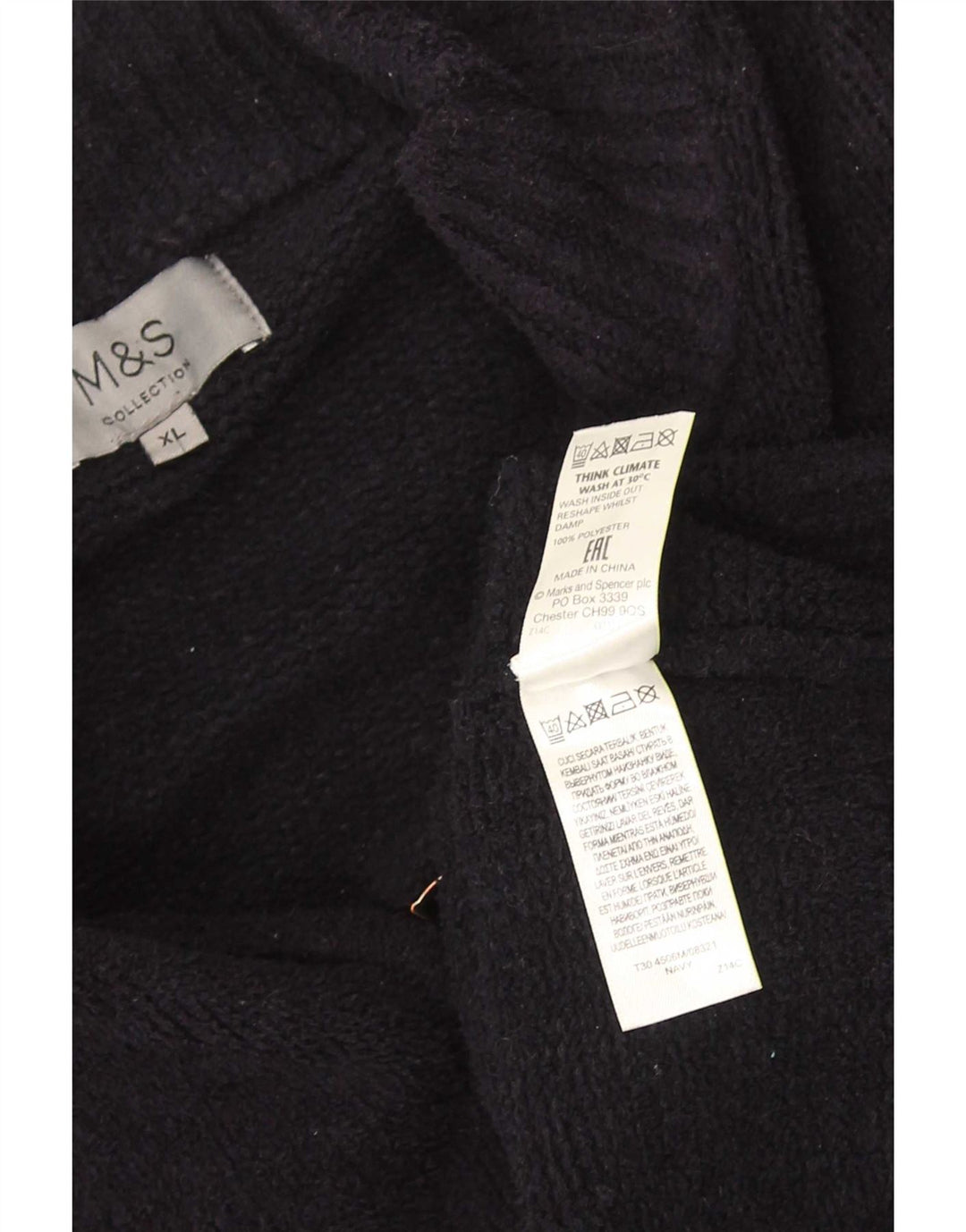 Pulover cardigan pentru bărbați Marks & Spencer, XL, poliester bleumarin