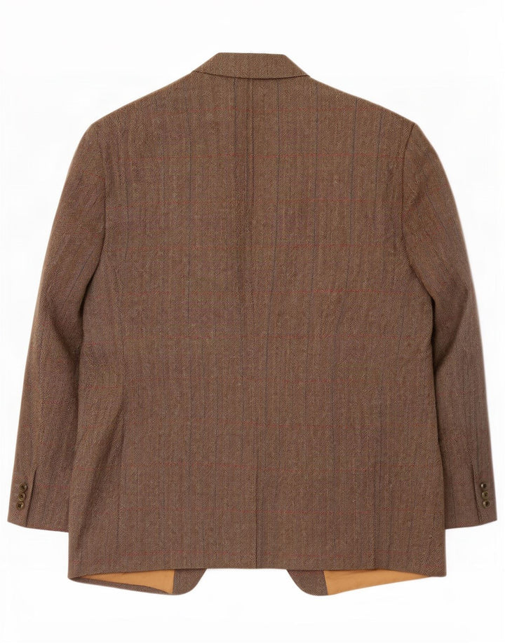 Blazer pentru bărbați Magee, cu 2 nasturi, UK 46 3XL, lână nouă, gri, în spină de pește