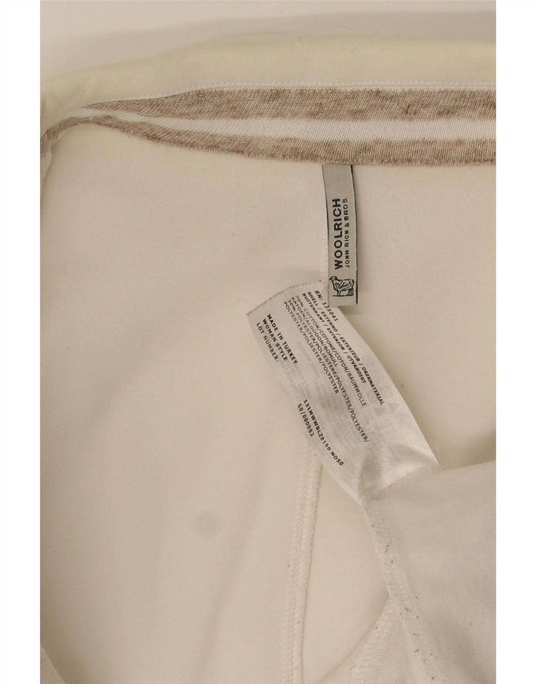 Blazer Woolrich pentru femei, cu 3 nasturi, UK 10, bumbac alb mic