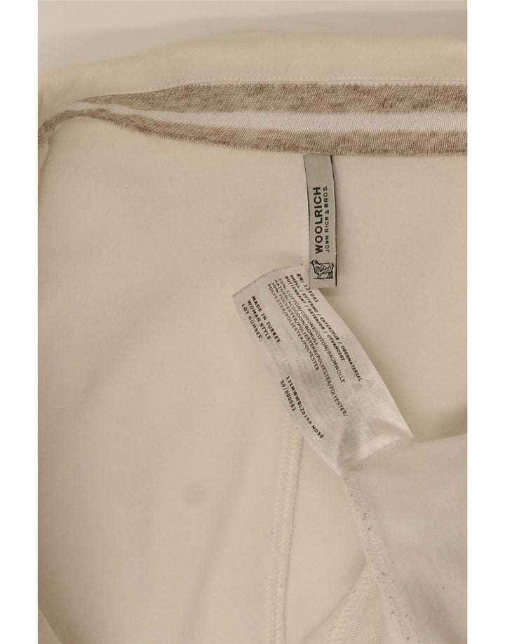 Blazer Woolrich pentru femei, cu 3 nasturi, UK 10, bumbac alb mic