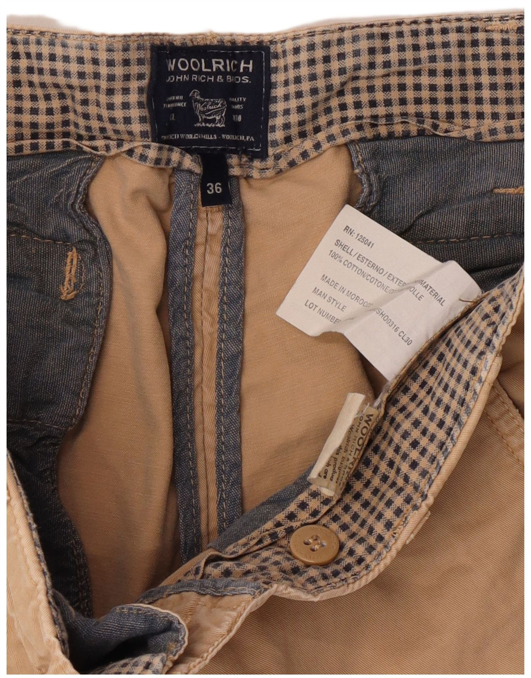 Pantaloni scurți casual pentru bărbați Woolrich W36, mare, bej, bumbac