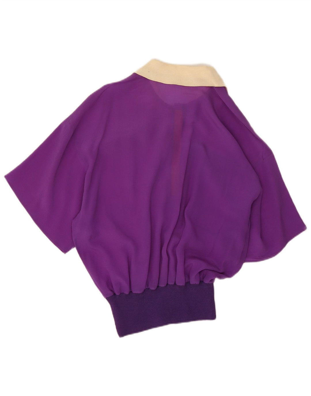 Bluză Vintage Femei Top IT 44 Medium Purple Colorblock Mătase