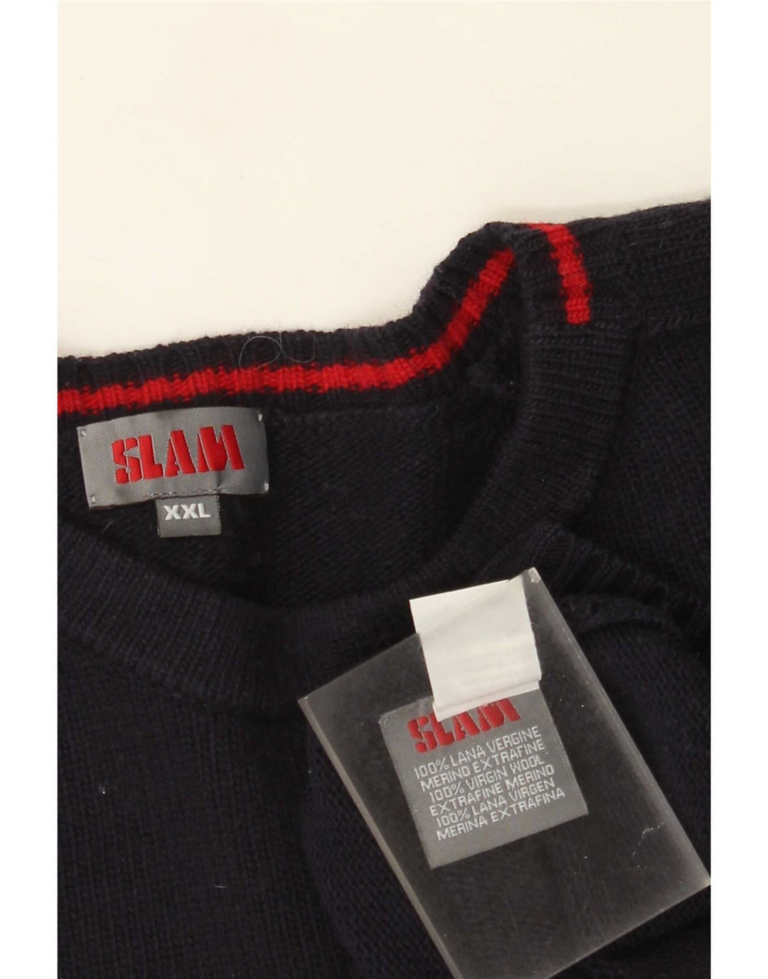 Pulover Slam pentru bărbați, cu gât de barcă, 2XL, lână bleumarin
