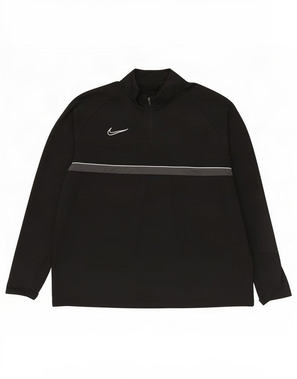 Top de trening Nike Dri Fit Zip Neck Pullover pentru bărbați 2XL, negru, colorblock
