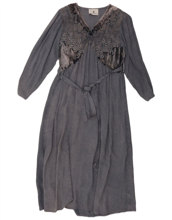 Rochie maxi cu mânecă lungă pentru femei STELLA MODA UK 12 Gri mediu