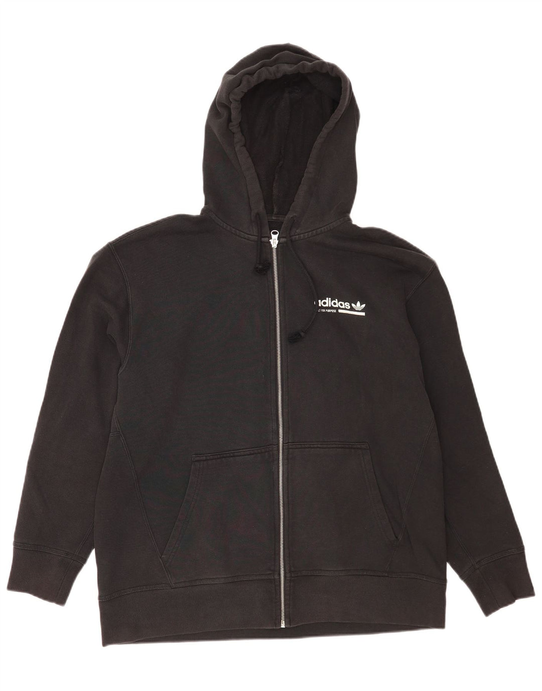 Pulover Adidas pentru bărbați Graphic Zip, bumbac mediu negru