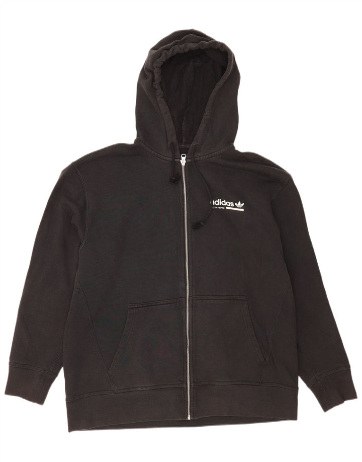 Pulover Adidas pentru bărbați Graphic Zip, bumbac mediu negru