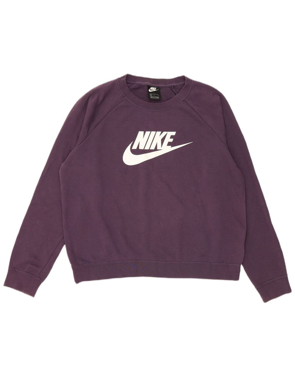 Hanorac supradimensionat cu grafic Nike pentru femei UK 16 Bumbac mov mare