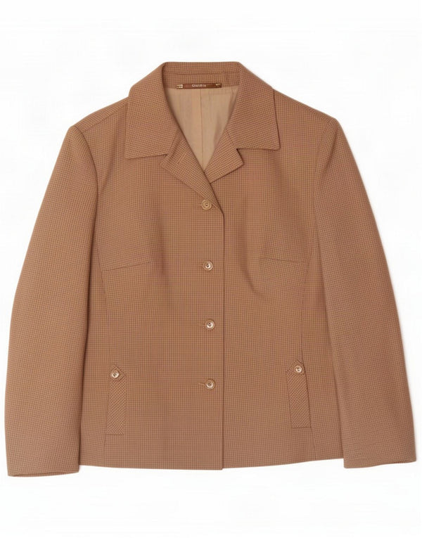 Goldix Sacou blazer pentru femei cu 4 nasturi UK 14 Maro mediu