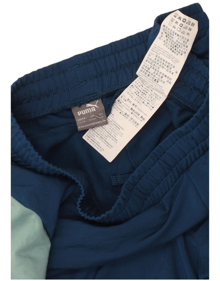 Pantaloni de trening Puma pentru băieți 13-14 ani, albastru, poliester color bloc