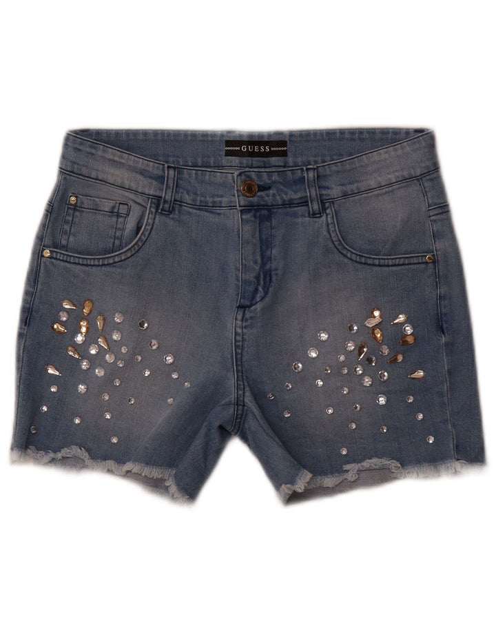 GUESS Girls Denim Shorts 13-14 Years W28 Blue Cotton