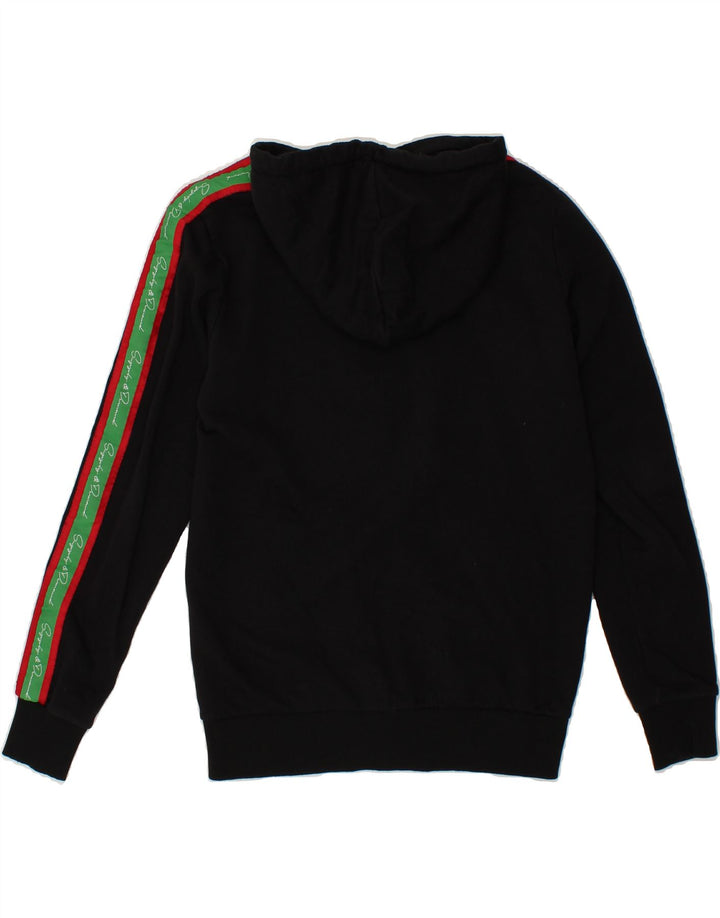 SUPPLY & DEMAND Mens Graphic Zip Hoodie Sweater Small Black Colourblock Vintage Supply & Demand and Second-Hand Supply & Demand from Messina Hembry 