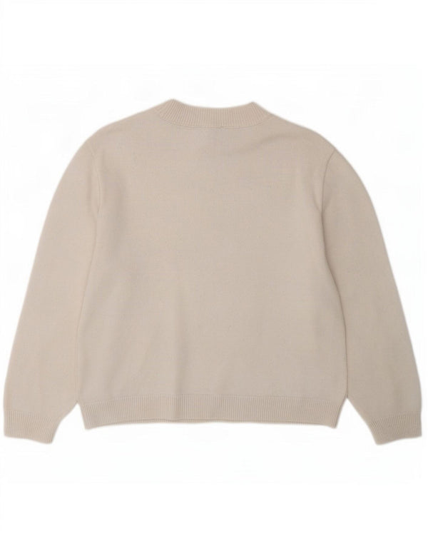 Pulover Topshop pentru femei cu decolteu rotund UK 10 Small White Viscose