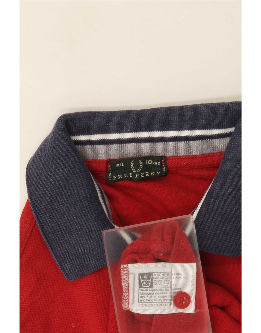 Tricou polo Fred Perry pentru băieți 9-10 ani, bumbac color bloc roșu