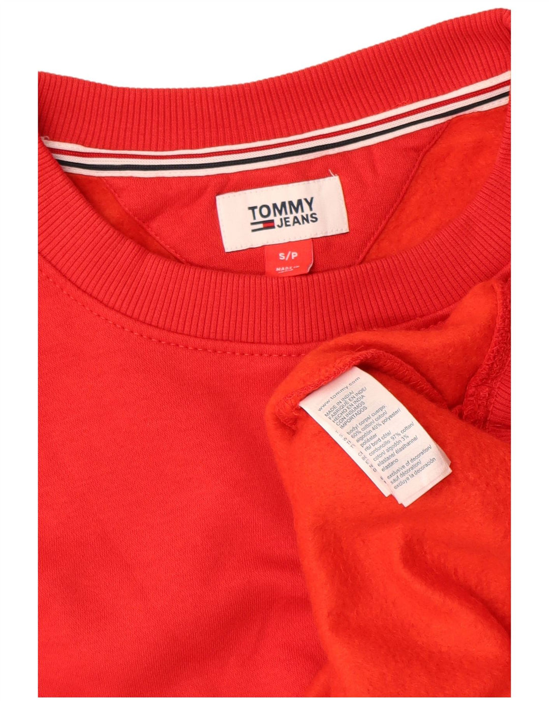 Hanorac supradimensionat pentru femei Tommy Hilfiger Pulover UK 10 Bumbac roșu mic