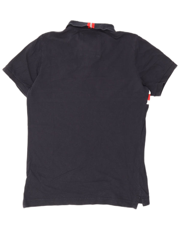 Tricou polo cu grafică pentru bărbați Superdry XL, albastru bleumarin, bumbac color bloc