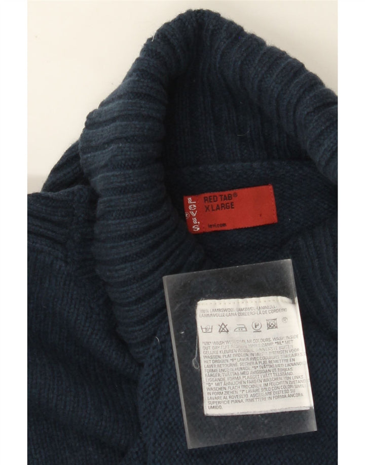 LEVI'S Pulover cu gât rulat pentru femei UK 18 XL bleumarin din lână de miel