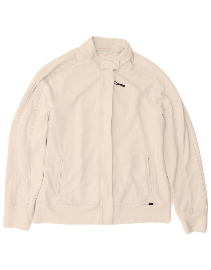 Jachetă de trening pentru femei ASICS UK 14, mare, albă, din poliamidă