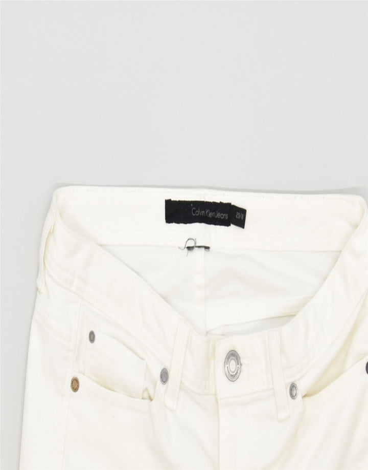 CALVIN KLEIN Womens Capri Jeans W29 L24 White | Vintage | Thrift | Second-Hand | Used Clothing | Messina Hembry 