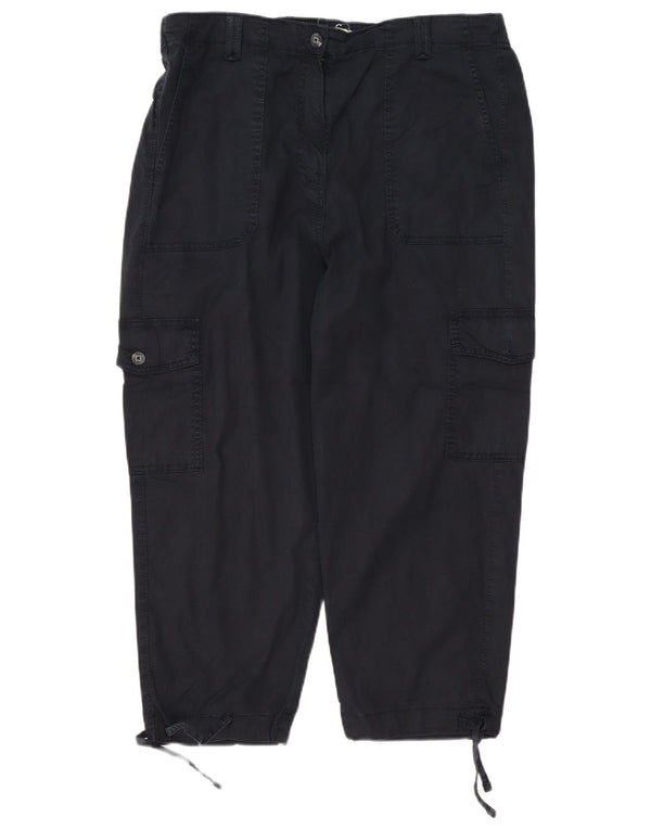 Pantaloni cargo cu talie înaltă pentru femei Marks & Spencer UK 16 Large W38 L23 Black
