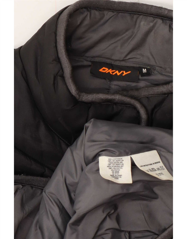 Dkny Gilet grafic căptușit pentru femei UK 14 Medium Black Nylon