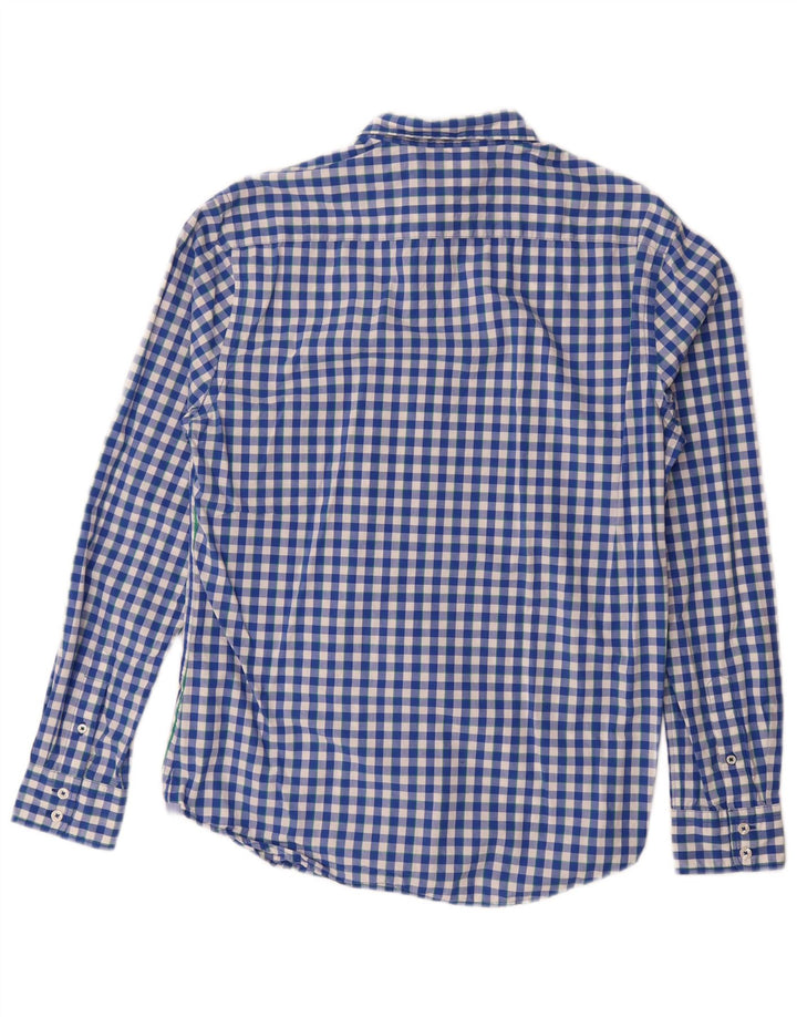 Cămașă pentru bărbați BODEN, slim fit, albastru mediu, bumbac vichy