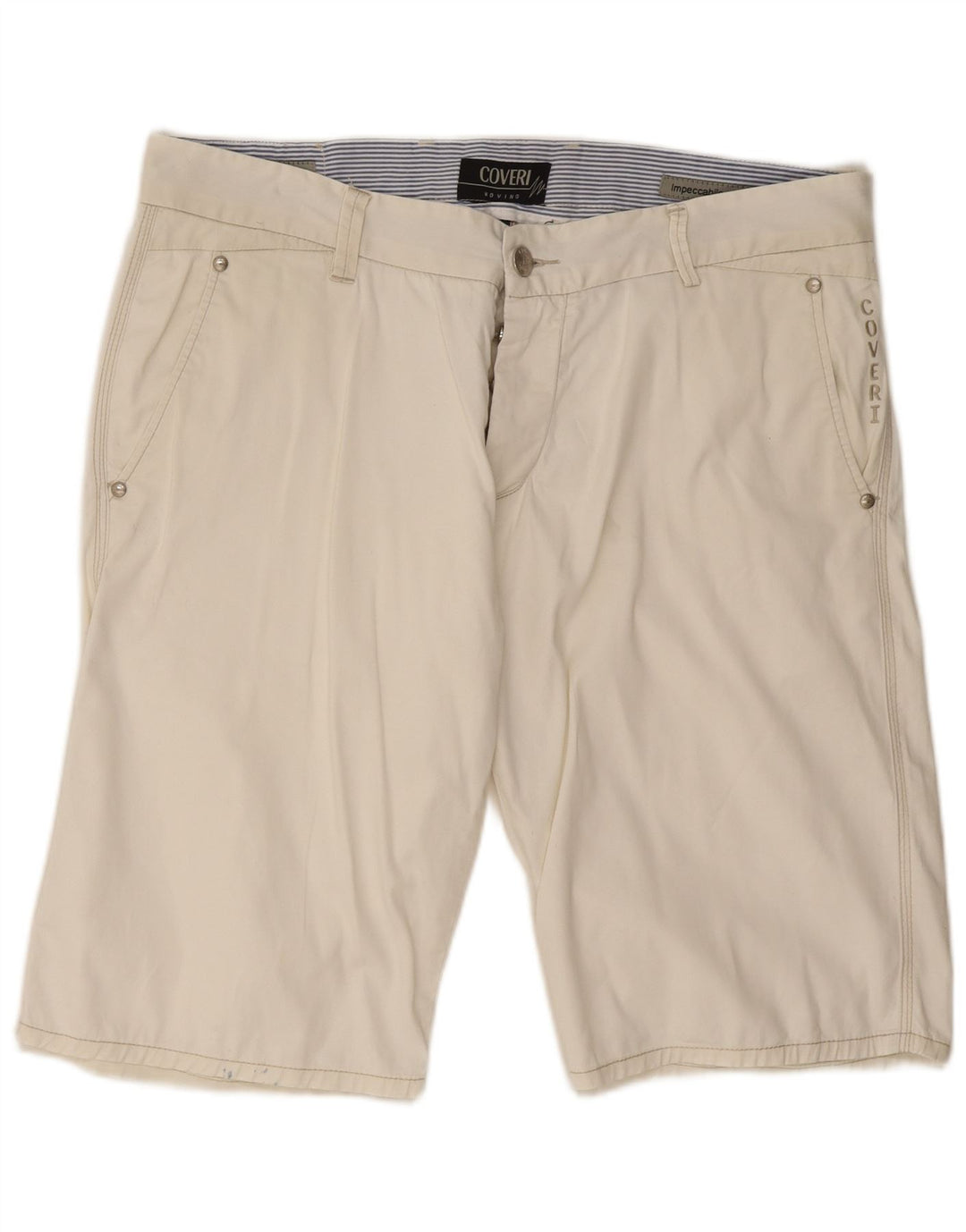 Pantaloni scurti chino pentru bărbați Coveri IT 52 XL W38 Elastan alb