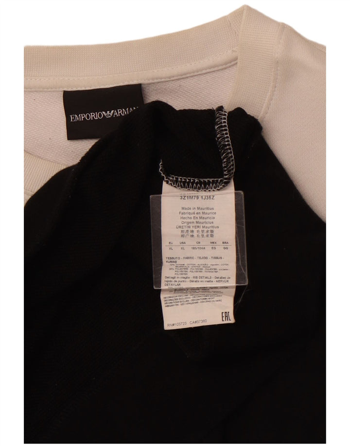 EMPORIO ARMANI Pulover cu grafic pentru femei UK 18 XL Negru Colorblock