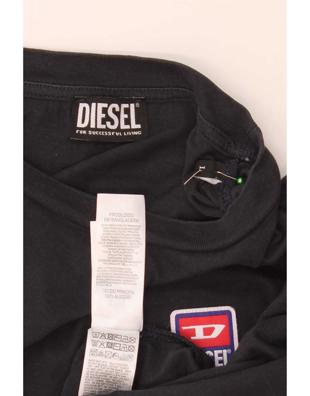 Tricou pentru bărbați Diesel Top mare din bumbac bleumarin