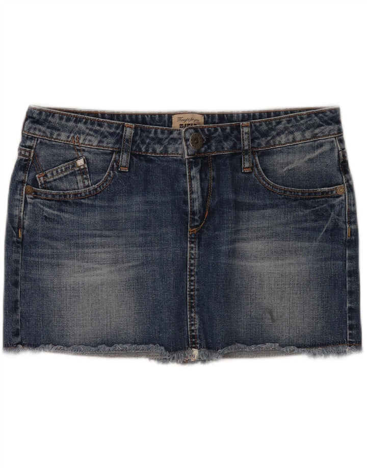 Fusta mini denim pentru femei Rifle W27 Small Blue Bumbac