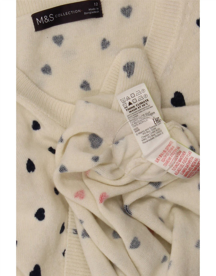 Pulover pentru femei Marks & Spencer cu gâtul cu barca UK 12 Medium White