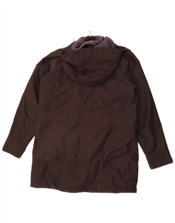 Jack Wolfskin Jachetă de vânt cu glugă pentru femei UK 16 Poliester negru mare