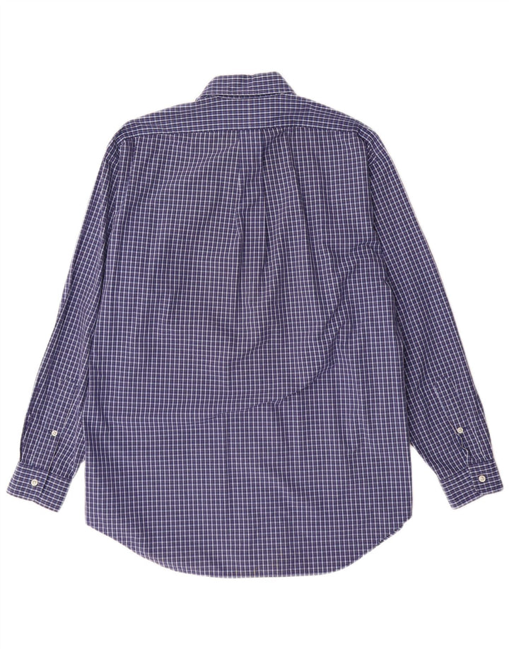 Cămașă pentru bărbați Ralph Lauren Blake Relaxed Fit, bumbac cu carouri albastru mediu