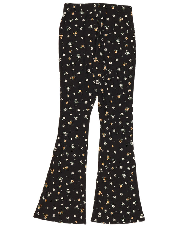 Leggings pentru femei Topshop Flare UK 10 Small W26 L31 Poliester floral negru