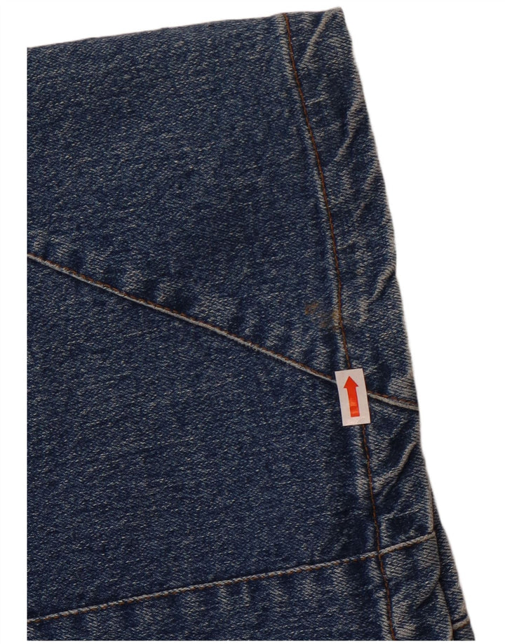 Fusta de blugi vintage pentru femei W28 bumbac albastru mediu