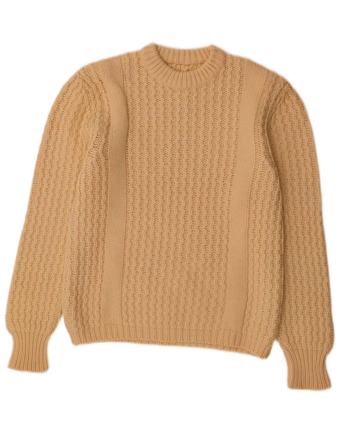 Pulover VINTAGE pentru femei cu decolteu rotund UK 14 Bej mediu