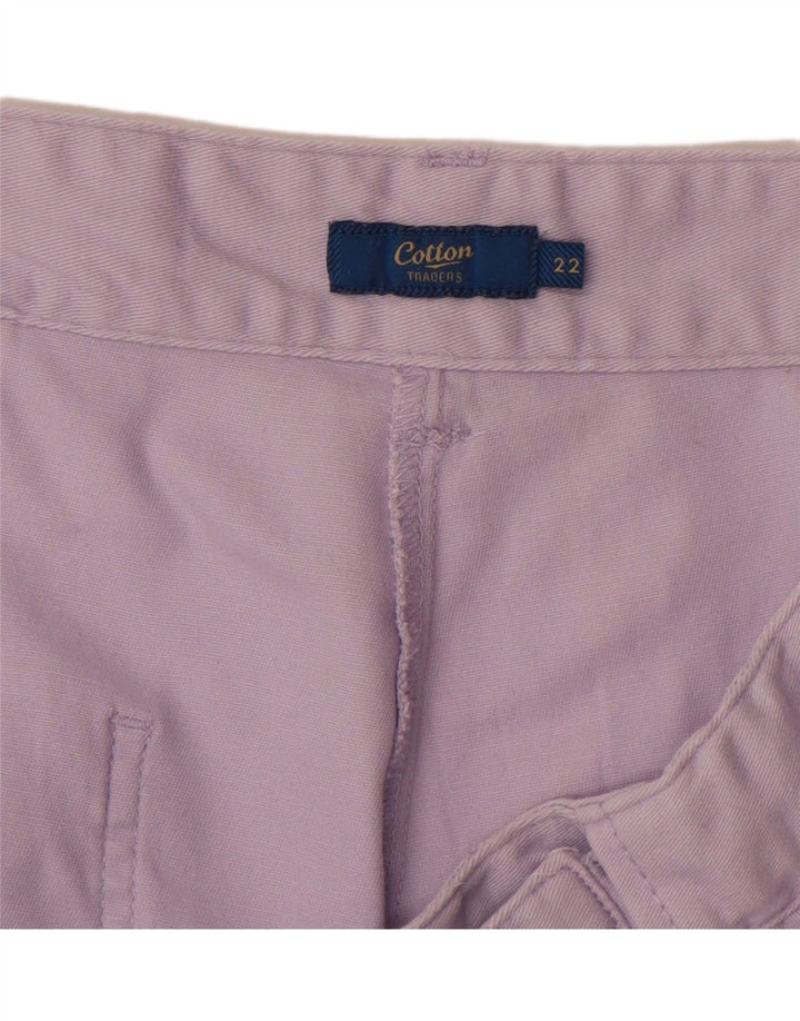 COTTON TRADERS Pantaloni chino drepti pentru femei UK 22 3XL W40 L30 Violet