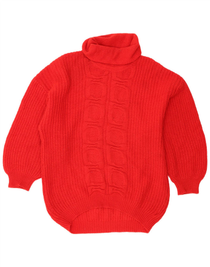 Pulover pentru femei Stefanel cu gât rulat, UK 18 XL, lână roșie