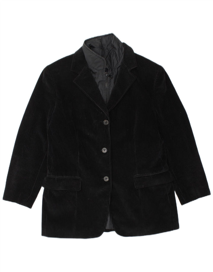 FAY Jachetă pentru femei din velur cu 3 nasturi IT 46 Large Negru