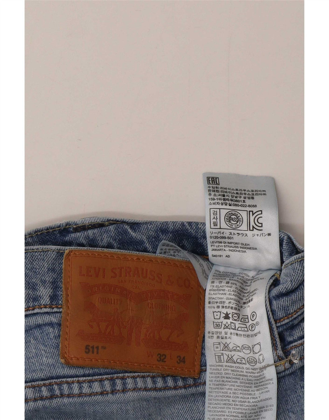 Blugi Levi's 511 Slim pentru bărbați W32 L28 Bumbac albastru