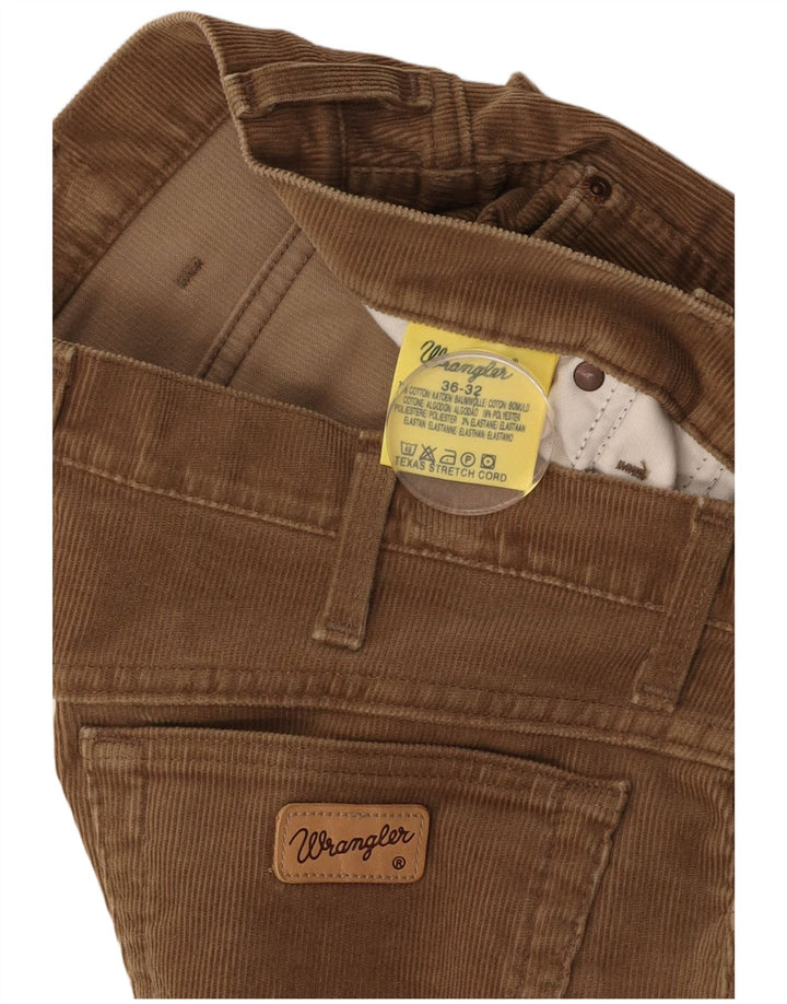 WRANGLER Pantaloni drepti din velur pentru bărbați W36 L32 bumbac maro