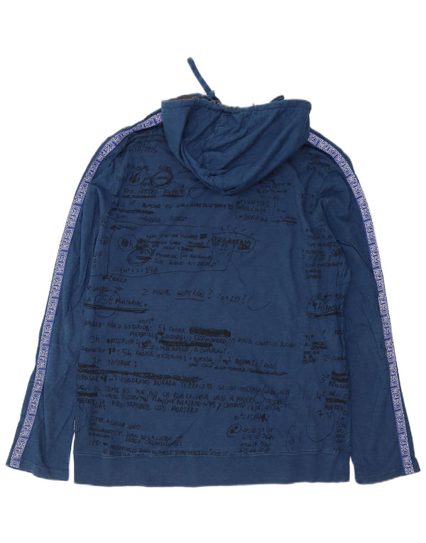 Top grafic cu glugă Desigual pentru bărbați, XL, bumbac, albastru