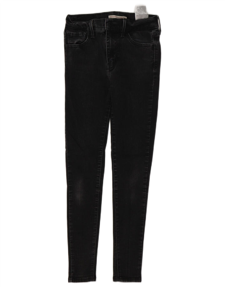 Blugi super skinny pentru femei 720 cu talie mare L25 L26 bumbac negru