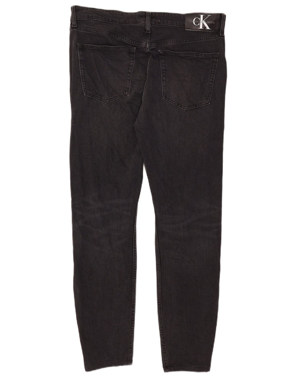 Calvin Klein Mens Slim Jeans W33 L32 Black Cotton