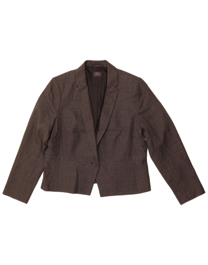 MARKS & SPENCER Sacou blazer pentru femei cu 1 nasture UK 16, mare, gri
