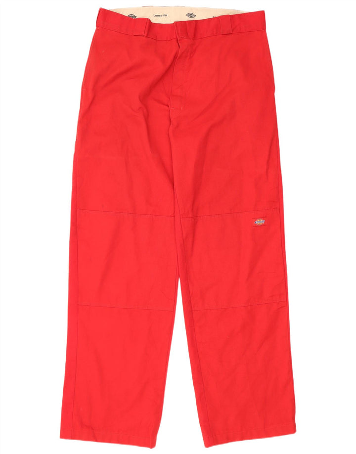 Pantaloni cargo largi pentru bărbați Dickies W36 L33 poliester roșu