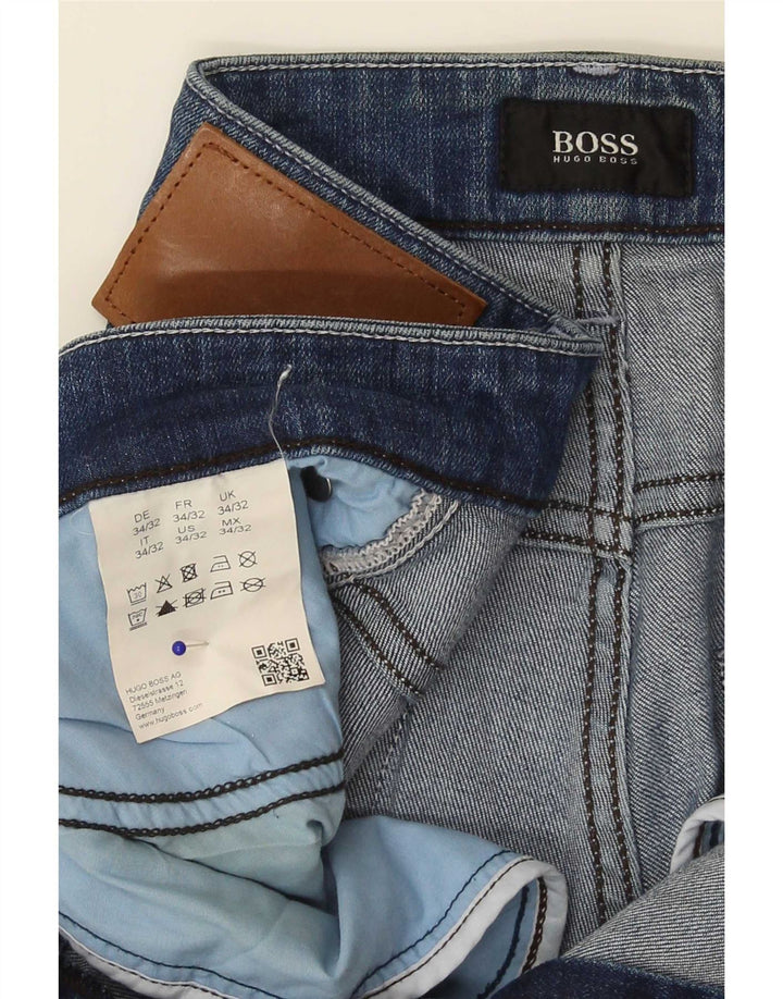 Blugi slim pentru bărbați Hugo Boss W34 L32 Bumbac albastru