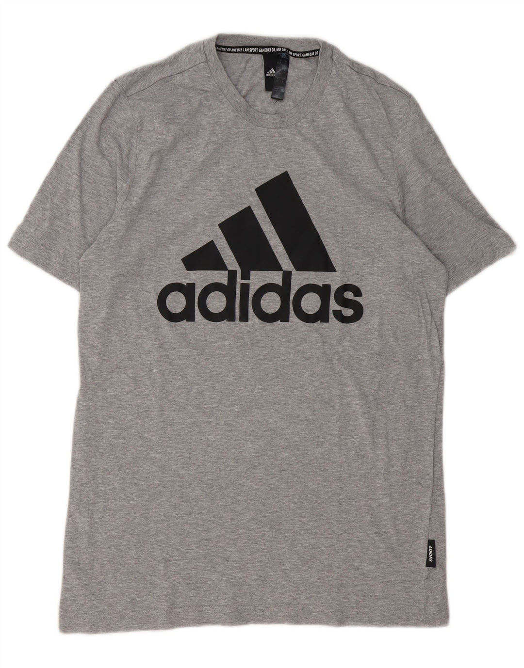 Tricou grafic pentru bărbați ADIDAS Top Mediu Gri bumbac cu pete