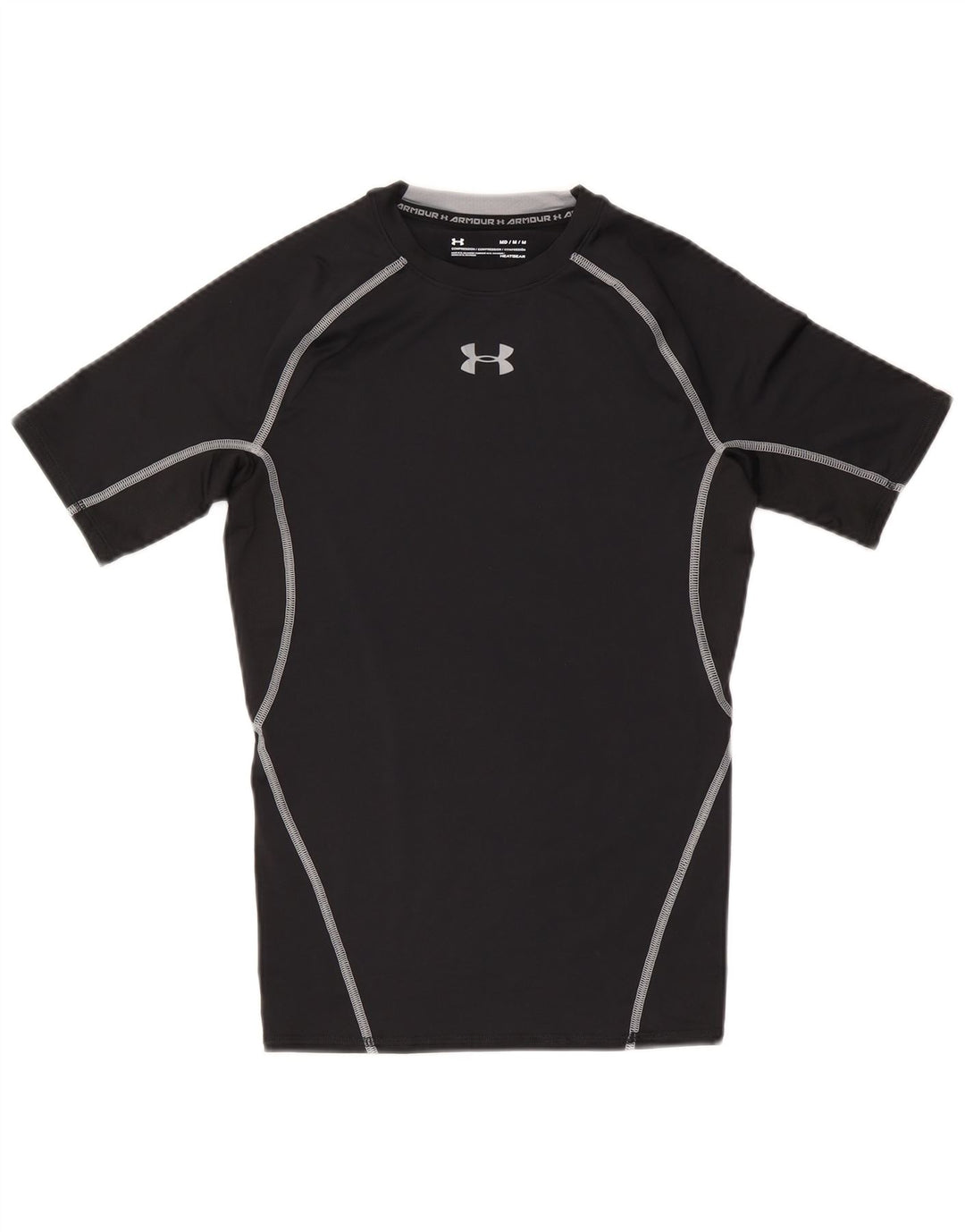 Tricou grafic Under Armour pentru bărbați Heat Gear Top Mediu Poliester Negru