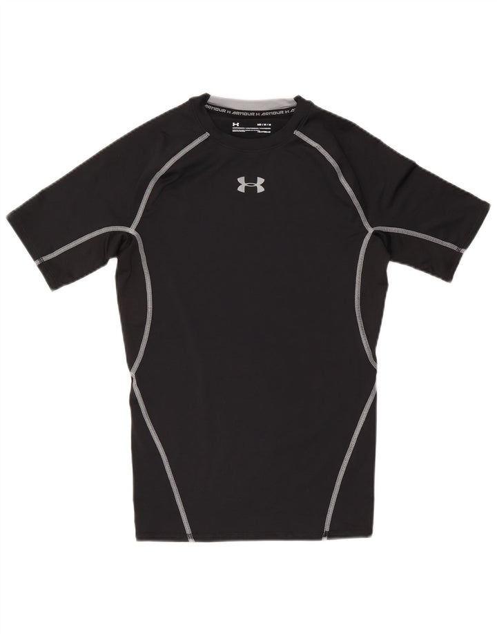 Tricou grafic Under Armour pentru bărbați Heat Gear Top Mediu Poliester Negru